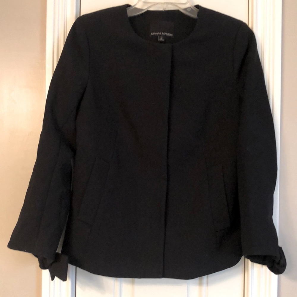Banana Republic Black Bow Sleeve Jacket- NWOT Sz 2 TALL